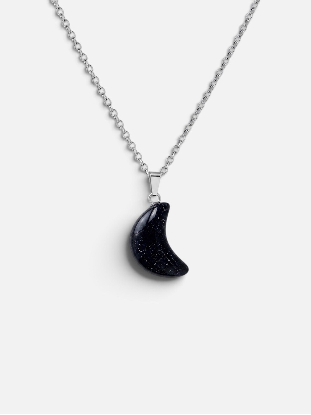 BLUE GOLDSTONE MOON NECKLACE